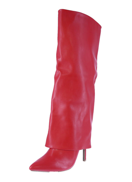 WOMAN'S SHOES RED PU LEATHER BOOTS ELEGANCE-16