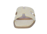 WOMAN'S SHOES BEIGE RAFFIA SANDALS ELIO-20