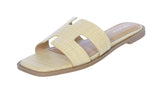 WOMAN'S SHOES BEIGE RAFFIA SANDALS ELIO-20