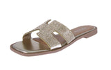 WOMAN'S SHOES GOLD/RHINESTONE METALLIC SANDALS ELIO-40