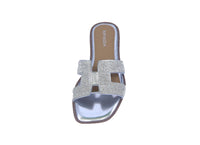 WOMAN'S SHOES SILVER/RHINESTONE METALLIC SANDALS ELIO-40