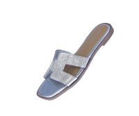 WOMAN'S SHOES SILVER/RHINESTONE METALLIC SANDALS ELIO-40