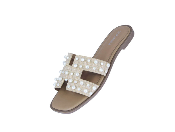 WOMAN'S SHOES BEIGE RAFFIA SANDALS ELIO-60