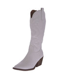 WOMAN'S SHOES WHITE PU LEATHER BOOTS ELK-1