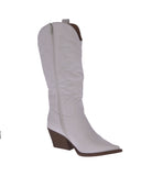 WOMAN'S SHOES WHITE PU LEATHER BOOTS ELK-1