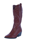 WOMAN'S SHOES WINE PU BOOTS ELK-1