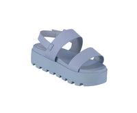 WOMAN'S SHOES BLUE PU LEATHER WEDGE SANDAL ERIKA-9