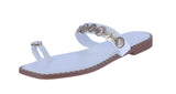 WOMAN'S SHOES WHITE PU LEATHER SANDALS ESME-5