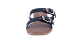 WOMAN'S SHOES BLACK PU LEATHER SANDALS EVERY-03