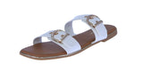 WOMAN'S SHOES WHITE PU LEATHER SANDALS EVERY-03