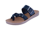 WOMAN'S SHOES BLACK PU LEATHER SANDALS FARON-29