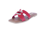 WOMAN'S SHOES RED PU LEATHER SANDALS FENG