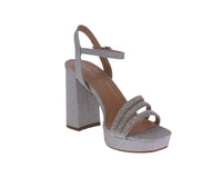 WOMAN'S SHOES SILVER GLITTER HEELS FINN-97