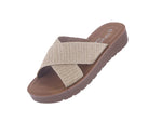 WOMAN'S SHOES BEIGE RAFFIA SANDAL FOREST-16