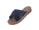 WOMAN'S SHOES BLACK PU LEATHER SANDAL FOREST-16