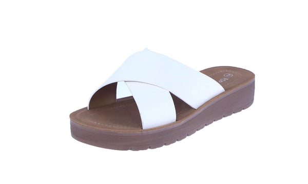 WOMAN'S SHOES WHITE PU LEATHER SANDAL FOREST-16