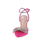 WOMAN'S SHOES FUCHSIA SATIN/GLITTER HEELS FREYA-5