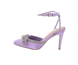 WOMAN'S SHOES LAVENDER SATIN/GLITTER HEELS FREYA-5