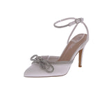 WOMAN'S SHOES WHITE PU/GLITTER HEELS FREYA-5