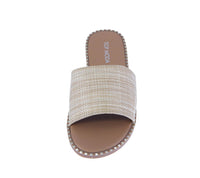 WOMAN'S SHOES BEIGE RFAFFIA SANDALS GATETH-1
