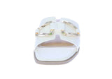 WOMAN'S SHOES WHITE PU LEATHER SANDALS GELATO-35