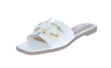 WOMAN'S SHOES WHITE PU LEATHER SANDALS GELATO-35