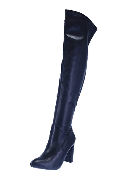 WOMAN'S SHOES BLACK PU LEATHER BOOTS GELSEY-1