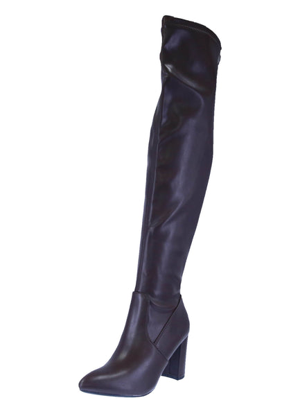 WOMAN'S SHOES BROWN PU LEATHER BOOTS GELSEY-1