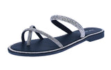 WOMAN'S SHOES BLACK RHINESTONE/GLITTER SANDALS HAITI-48