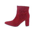 WOMAN'S SHOES RED RHINESTONE/SUEDE BOOTIES ICEBERG-12