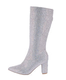 WOMAN'S SHOES SILVER RHINESTONE/GLITTER BOOTS ICEBERG-22