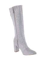 WOMAN'S SHOES SILVER RHINESTONE/GLITTER BOOTS ICEBERG-22