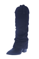 WOMAN'S SHOES BLACK DENIM BOOTS IMOGEN-1