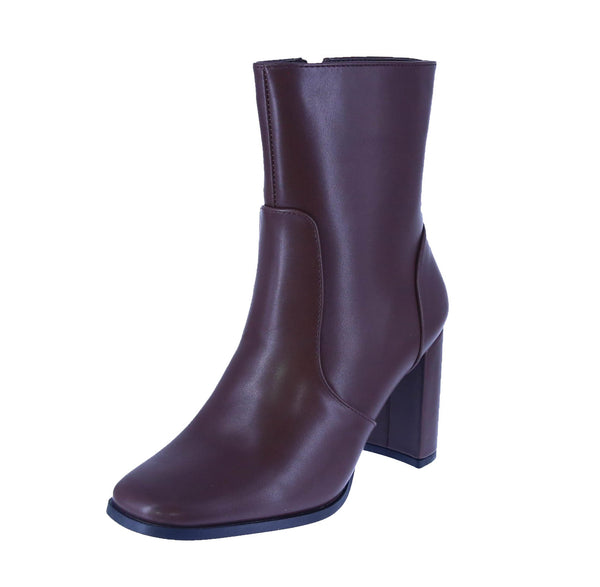 WOMAN'S BOOTIES BROWN PU LEATHER IVY-1