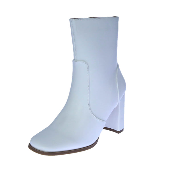 WOMAN'S BOOTIES WHITE PU LEATHER IVY-1