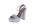 WOMAN'S SHOES WHITE PU LEATHER HEELS JANE-1