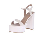 WOMAN'S SHOES WHITE PAT HEELS JASMINE-1