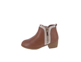 KID'S SHOES TAN PU BOOTIES JESSI-19K