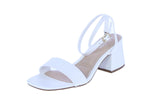 WOMAN'S SHOES WHITE PU LEATHER HEELS JOANNA-1