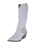 WOMAN'S SHOES IVORY PU LEATHER BOOTS JUBILEE-35