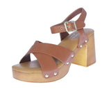 WOMAN'S SHOES TAN PU LEATHER HEELS JUNGLE-22