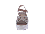 WOMAN'S SHOES TAN PU LEATHER WEDGE KATIMA