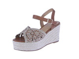 WOMAN'S SHOES TAN PU LEATHER WEDGE KATIMA