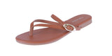 WOMAN'S SHOES TAN PU LEATHER SANDALS KESHA-9