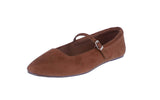 WOMAN'S BALLERINA FLATS COGNAC SUEDE KIANA