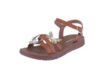 KID'S SHOES TAN PU LEATHER SANDALS LAGOON-54K