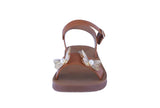 KID'S SHOES TAN PU LEATHER SANDALS LAGOON-57K