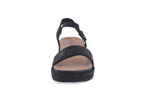 KID'S SHOES BLACK GLITTER WEDGE SANDAL LAKOTA-38K