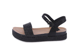 KID'S SHOES BLACK GLITTER WEDGE SANDAL LAKOTA-38K