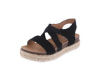 KID'S SHOES BLACK PU LEATHER WEDGE SANDAL LIBERTY-84K